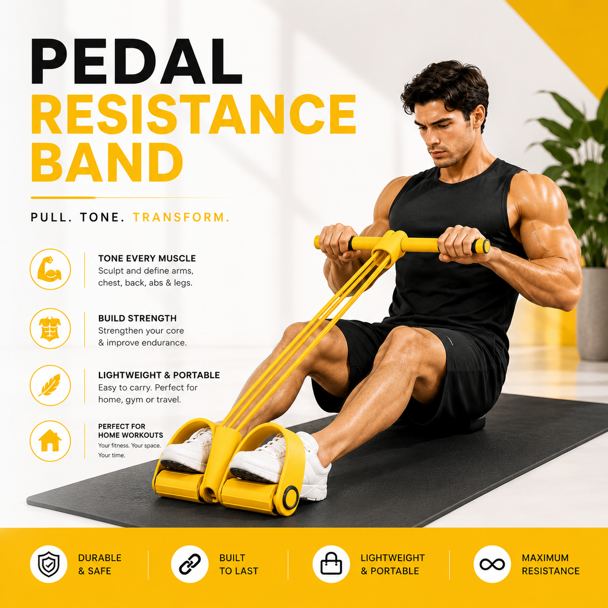 Unisex Yoga Pedal Puller Resistance Band