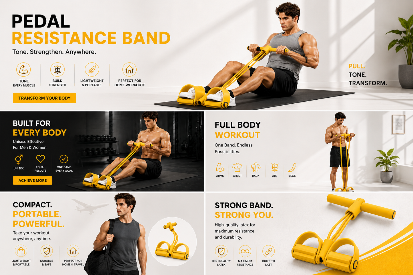 Unisex Yoga Pedal Puller Resistance Band